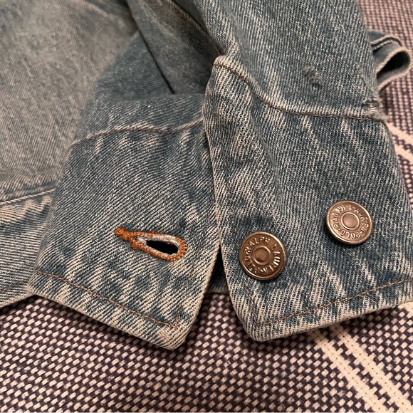 ‼️SOLD‼️ PRL Vintage Chief Indian Head Native American Jean Jacket Large - Picture 9 of 10